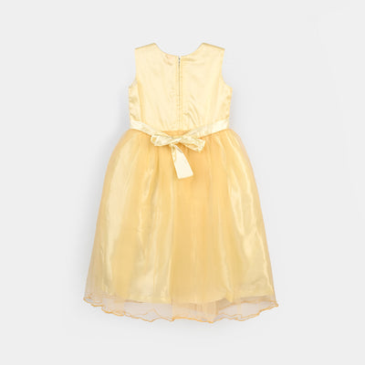 Girls Poly Satin Fancy Frock Sweety Pie-Peach