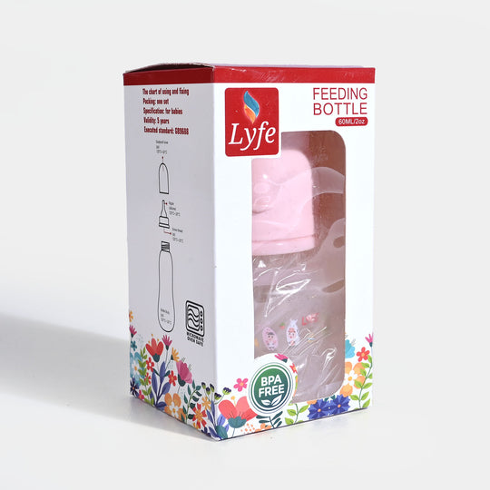 Lyfe Baby Plastic Feeding Bottle 2Oz |60ml |Pink