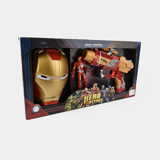 Blaster Target Toy with Hero Character & Mask
