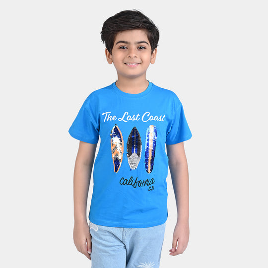 Boys Lycra Jersey T-Shirt Coast-Blue