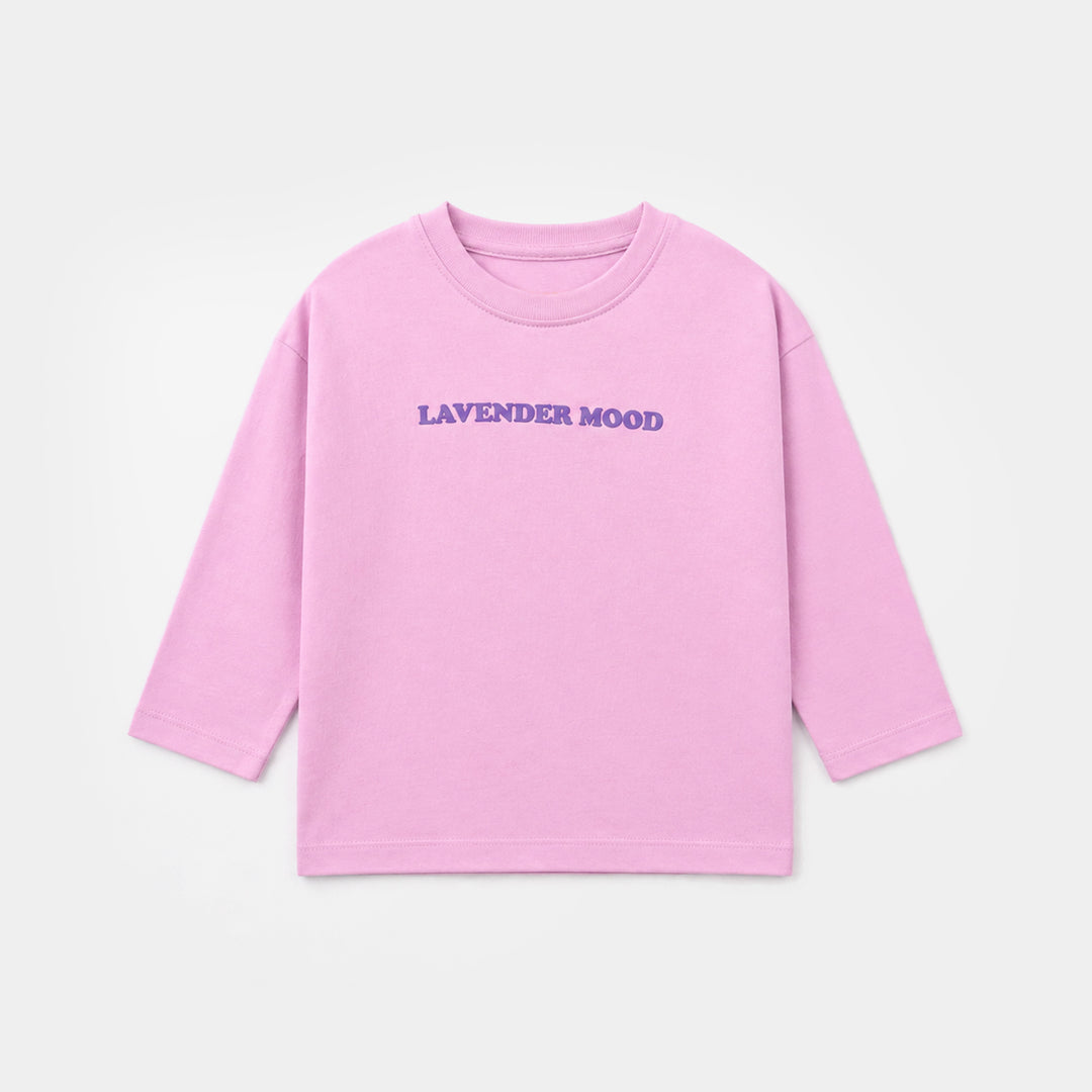 Girls Cotton Jersey T-Shirt Full Sleeves Lavender Mood - Orchid