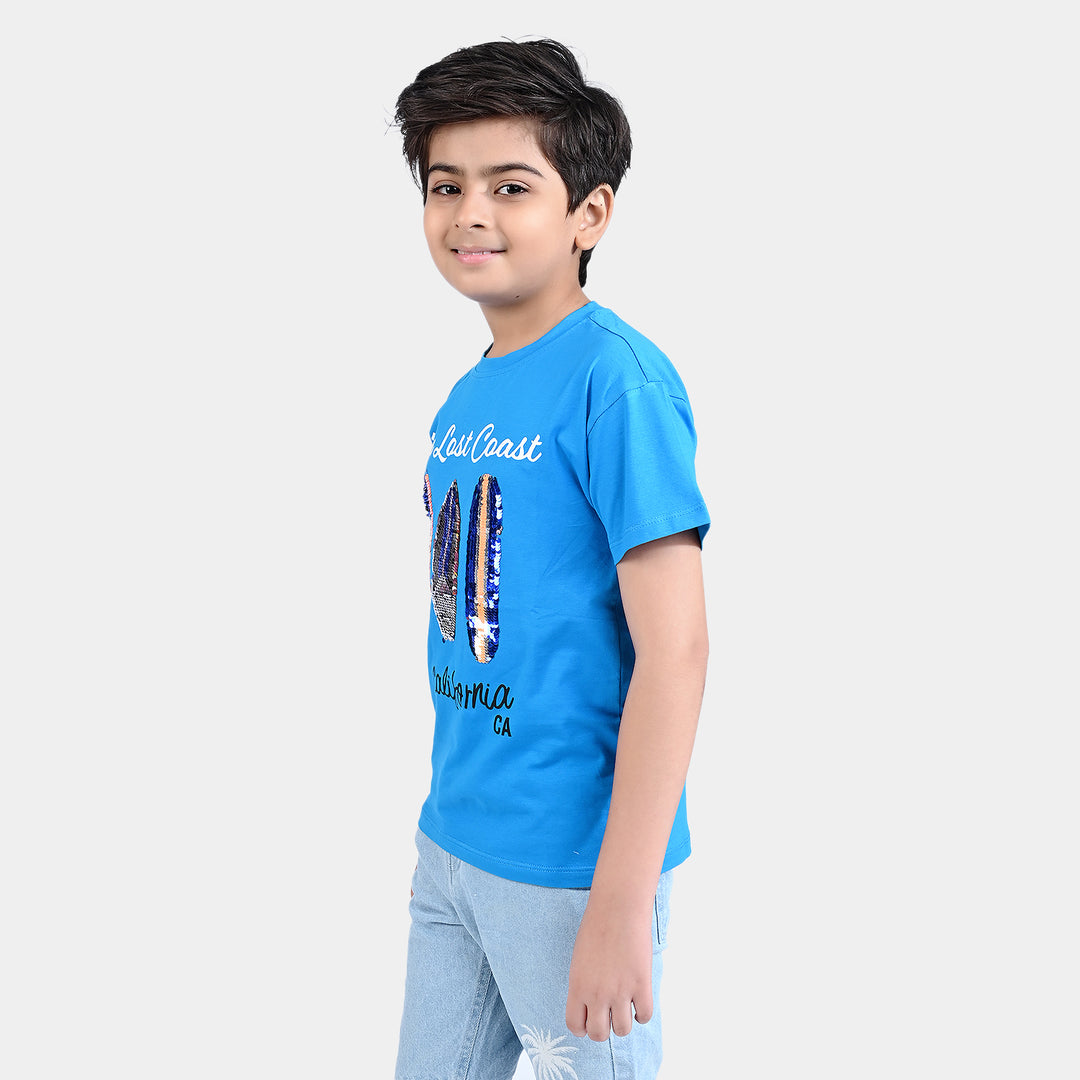 Boys Lycra Jersey T-Shirt Coast-Blue