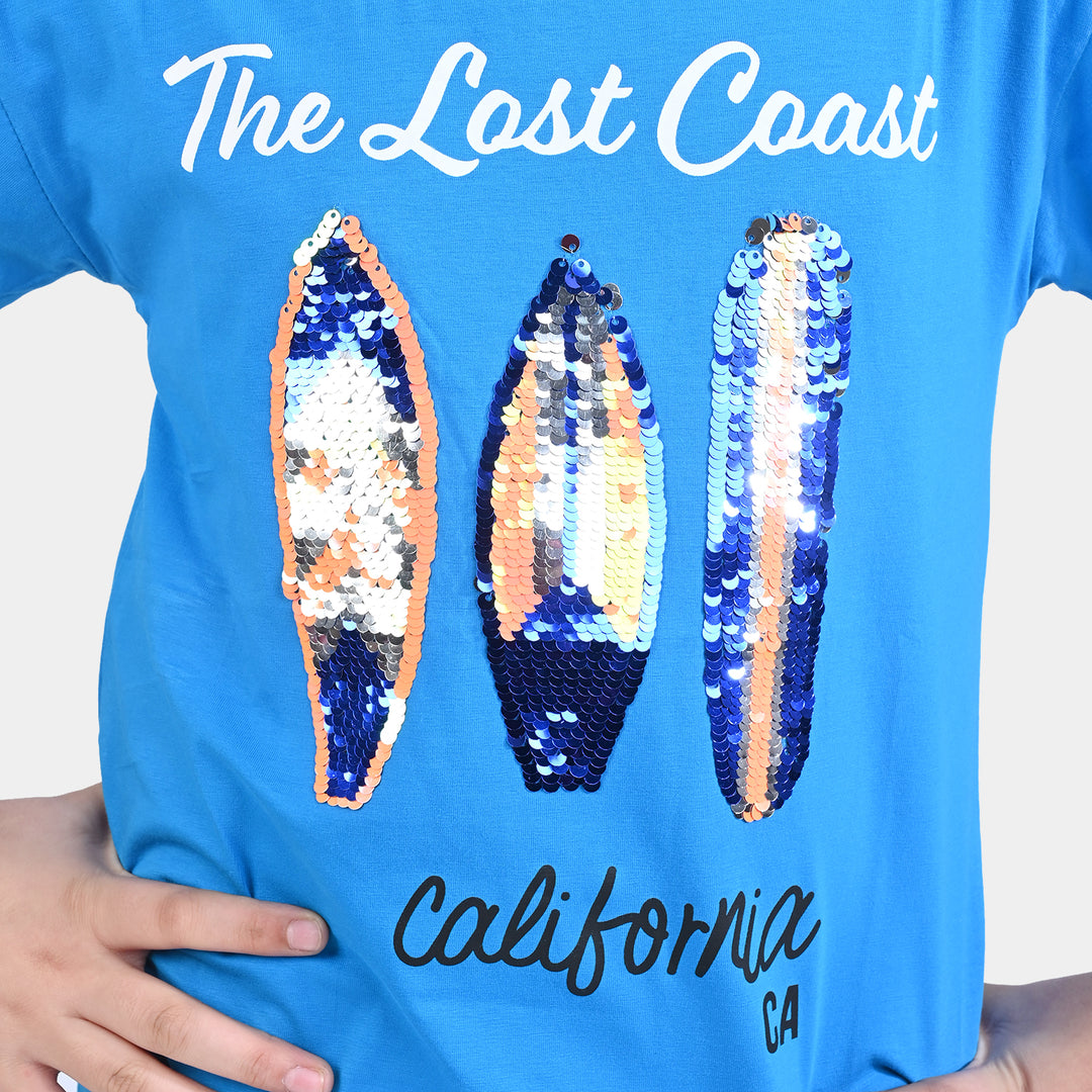 Boys Lycra Jersey T-Shirt Coast-Blue