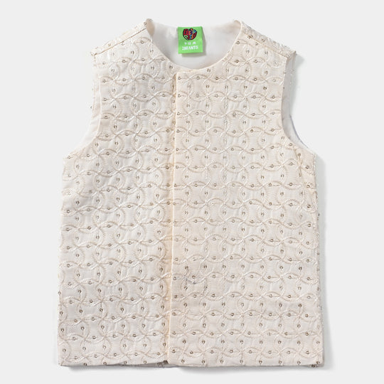 Infant Boys Poly Viscose Waistcoat (Sequence )-Off White