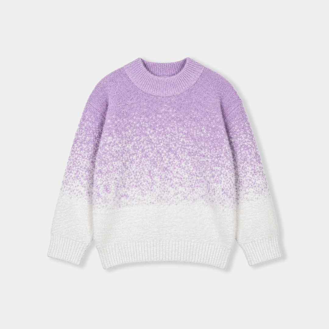 Infant Girls Acrylic Sweater-Snowdrop-Lilac