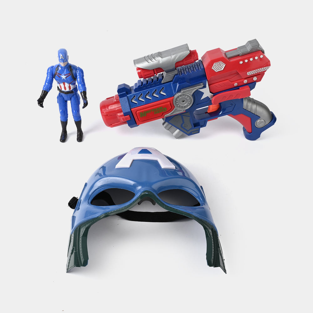 Blaster Target Toy with Hero Character & Mask