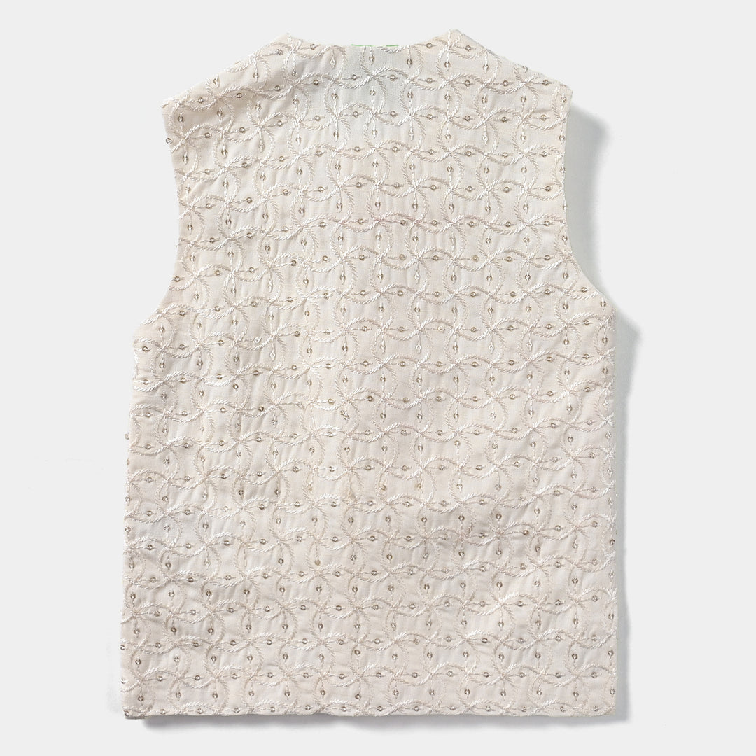 Infant Boys Poly Viscose Waistcoat (Sequence )-Off White