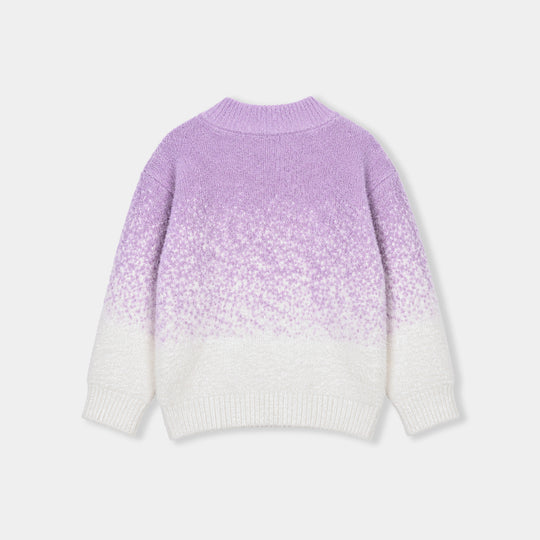 Infant Girls Acrylic Sweater-Snowdrop-Lilac