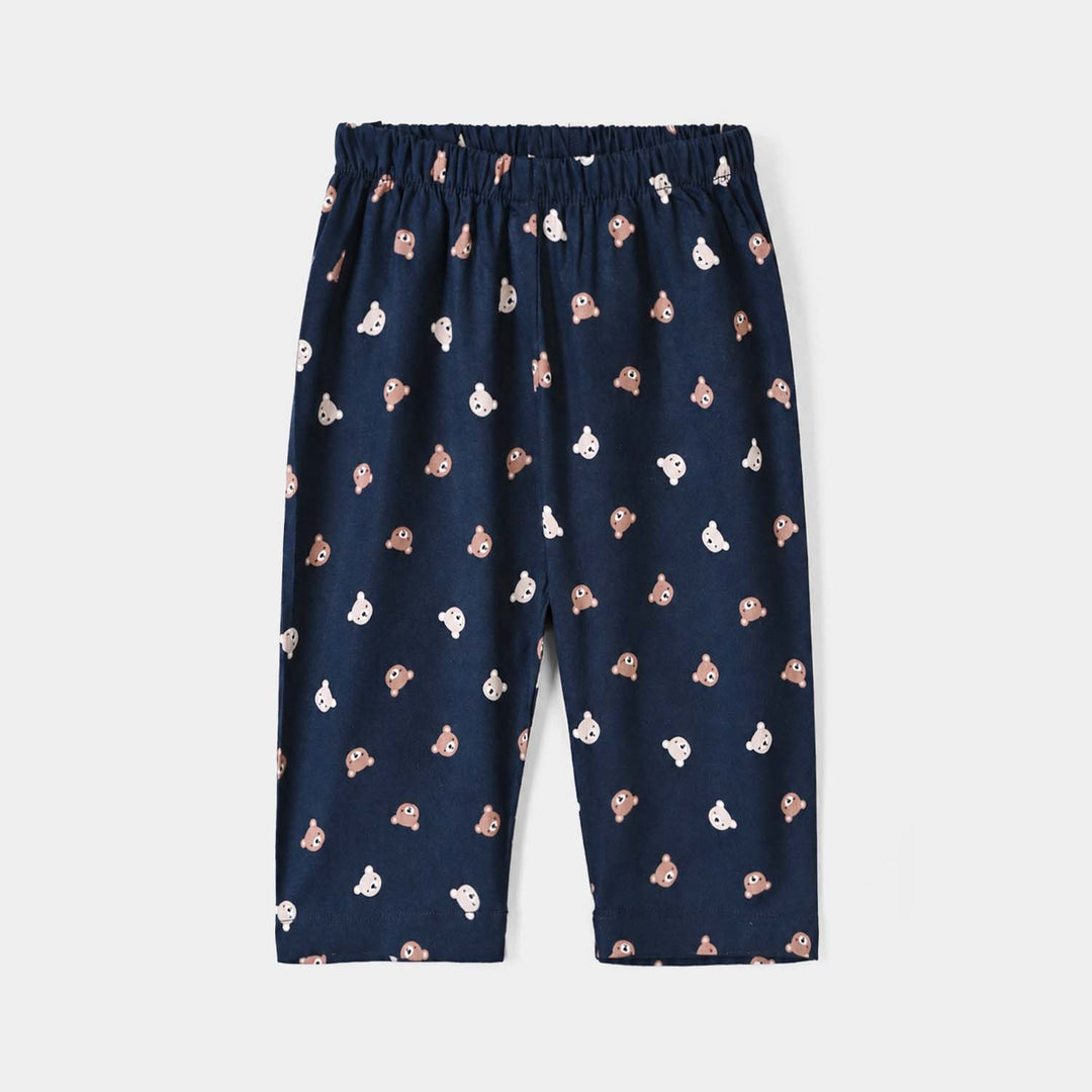 Infant Boys Linen Viscose Nightwear-Teddy-NAVY