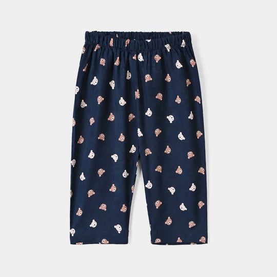 Infant Boys Linen Viscose Nightwear-Teddy-NAVY