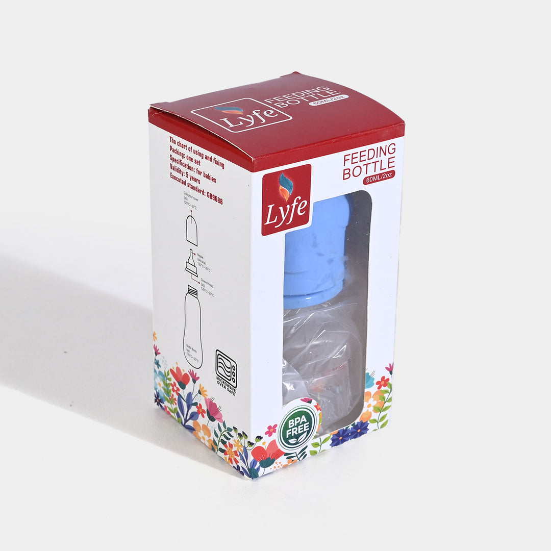 Lyfe Baby Plastic Feeding Bottle 2Oz |60ml |Blue