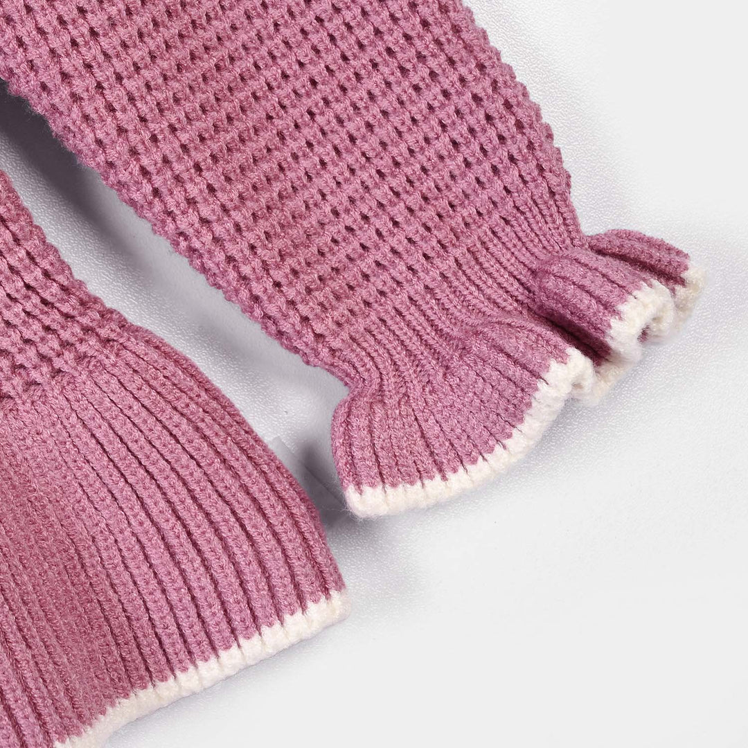 Infant Girls Acrylic Sweater-Mauve-Purple