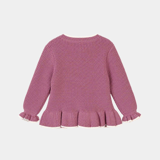 Infant Girls Acrylic Sweater-Mauve-Purple