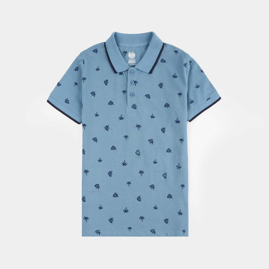 Boys Cotton PK Polo - Blue
