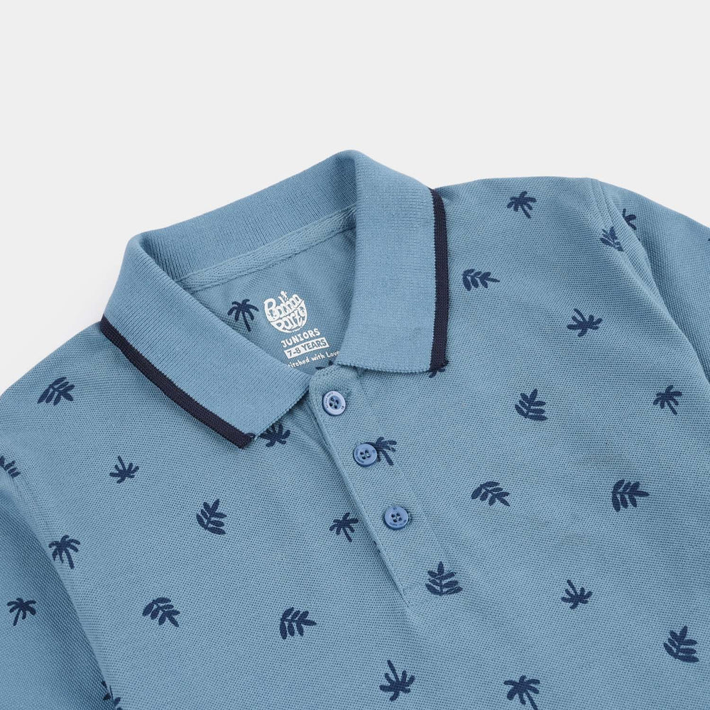 Boys Cotton PK Polo - Blue