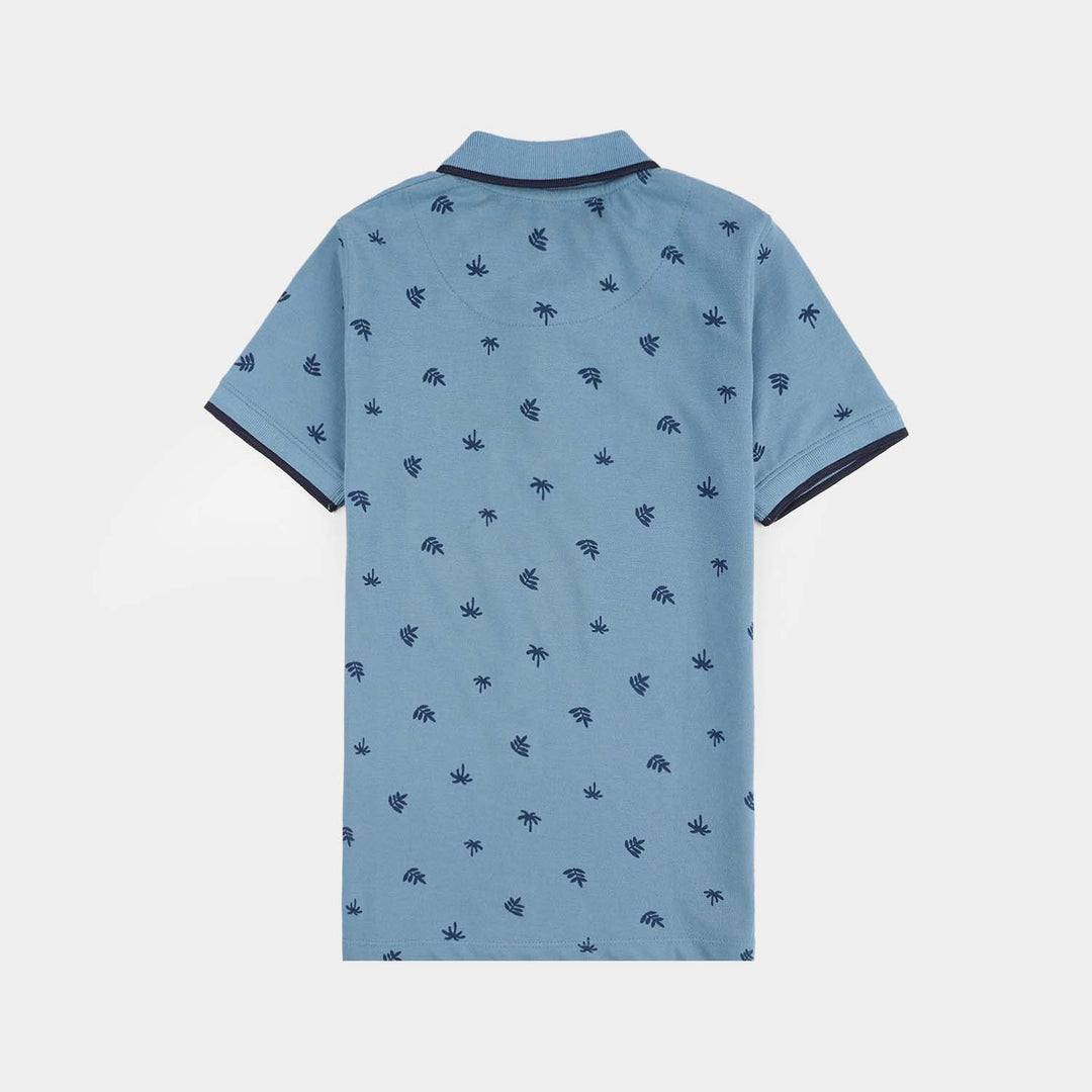 Boys Cotton PK Polo - Blue