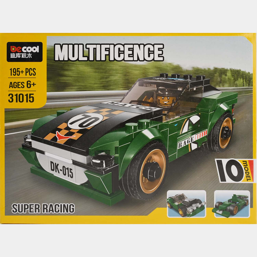 Multificence Super Racing Car | 195+ Piece Building Block Set