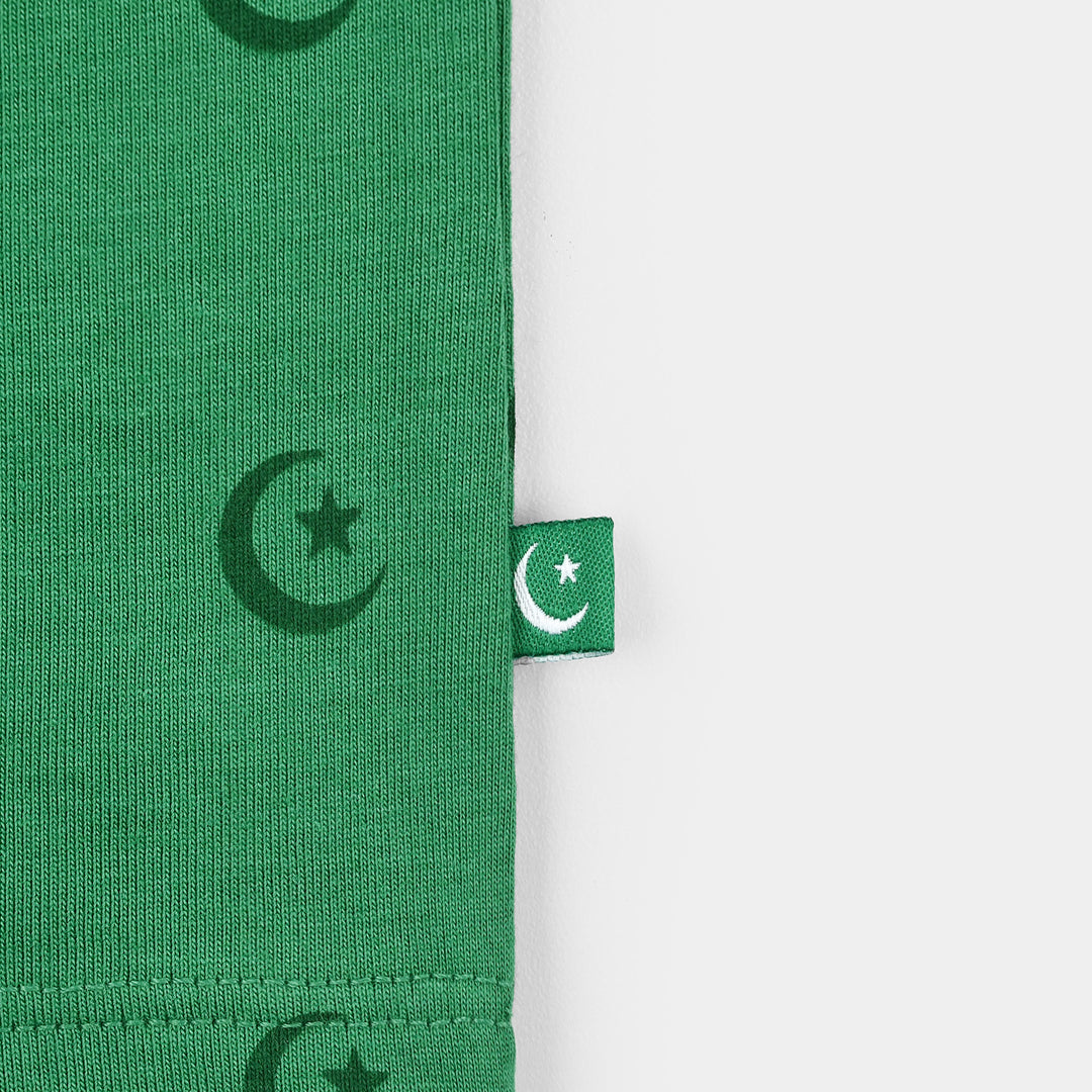 Infant Boys Polyester Cotton Blended T-Shirt Chand Sitara-Green