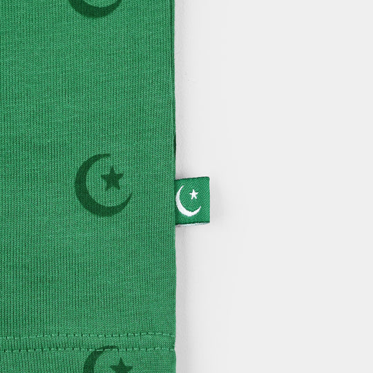 Infant Boys Polyester Cotton Blended T-Shirt Chand Sitara-Green