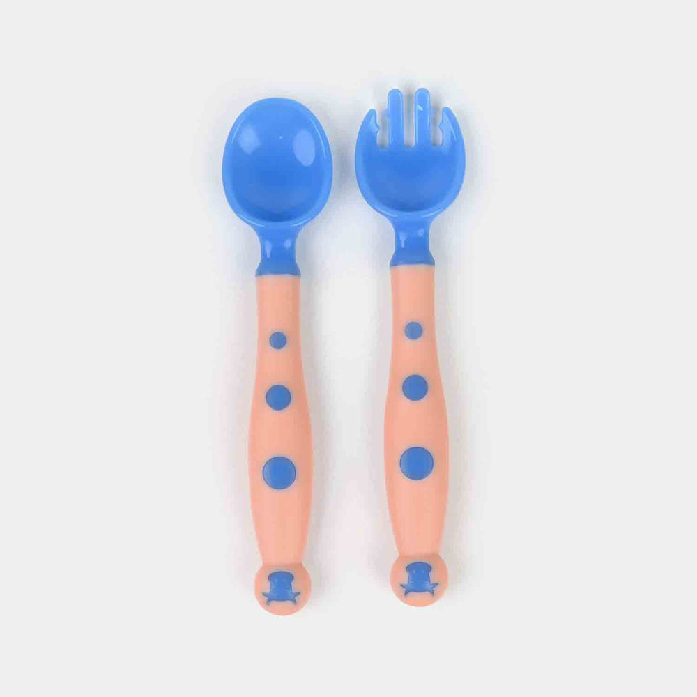 Baby Training Fork and Spoon Set | Flexible & Easy Grip