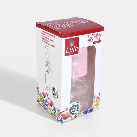 Lyfe Baby Plastic Feeding Bottle 2Oz |60ml |Pink