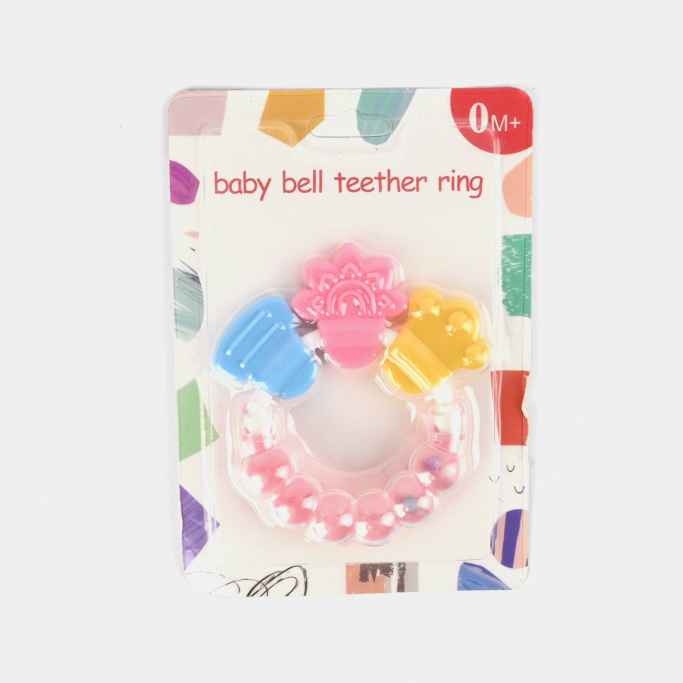 Baby Bell Teether Rattle Pink 0M+