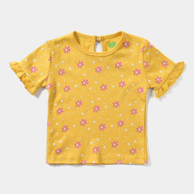 Infant Girls Cotton Interlock Knitted Suit Flower & Dots-L.Chrome