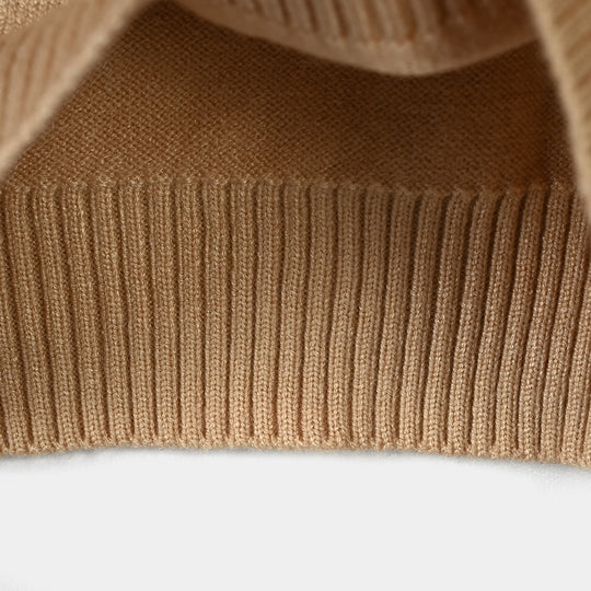 Infant Girls Acrylic Sweater-Vintage Bow-Lt.Brown