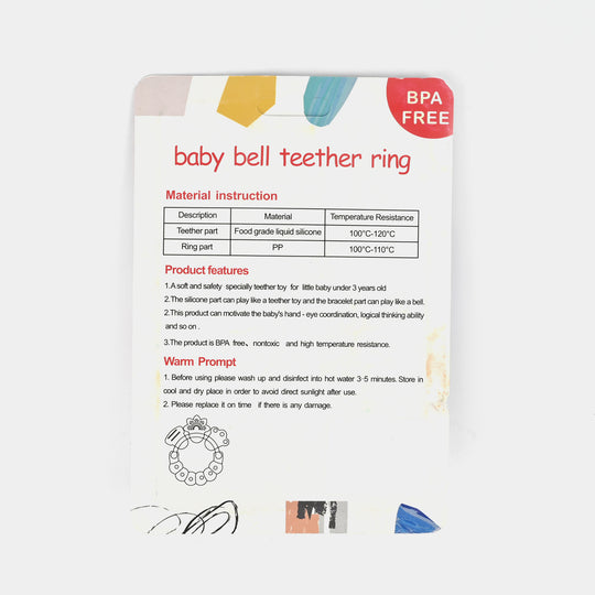 Baby Bell Teether Rattle Blue 0M+