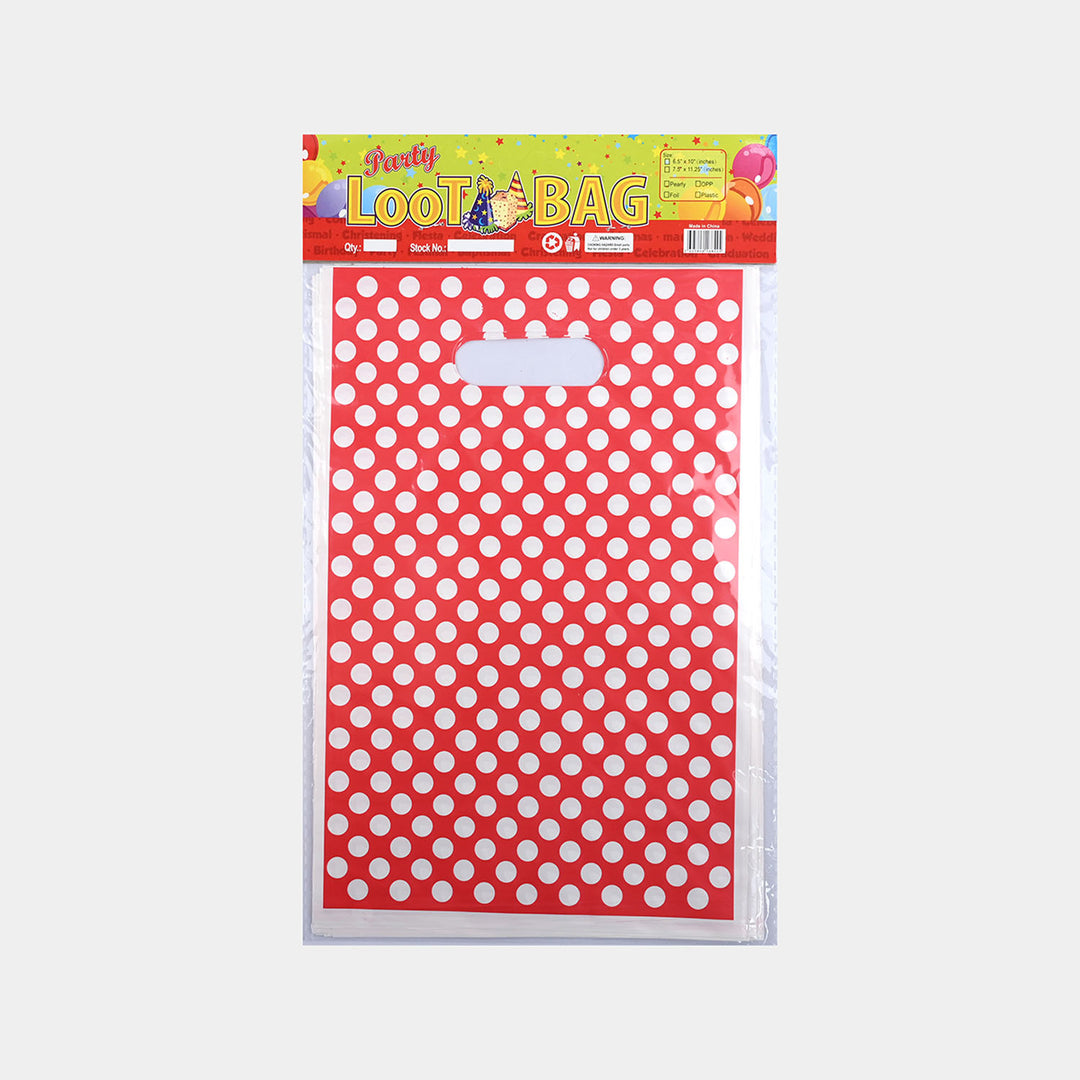 Polka Dot Plastic Party Loot Bags Pack