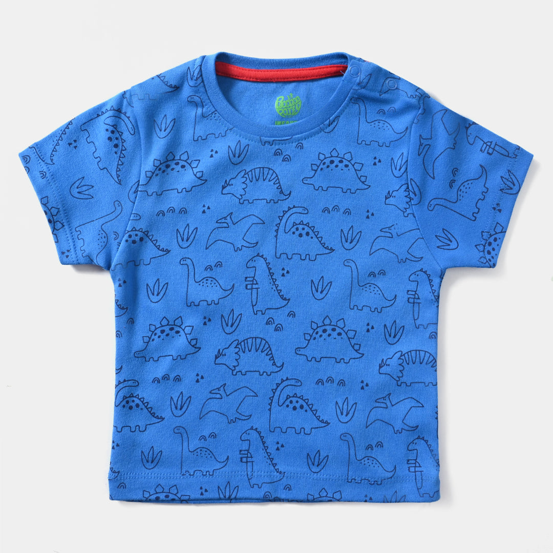 Infant Boys Cotton Interlock 3 Piece Set Dinosaurs-B.Blue