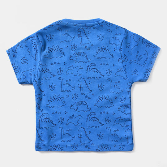 Infant Boys Cotton Interlock 3 Piece Set Dinosaurs-B.Blue