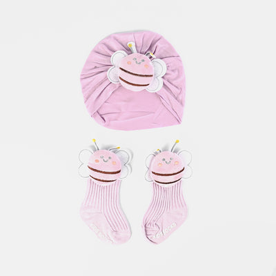 Cap+socks Set Butterfly Purple 9M+