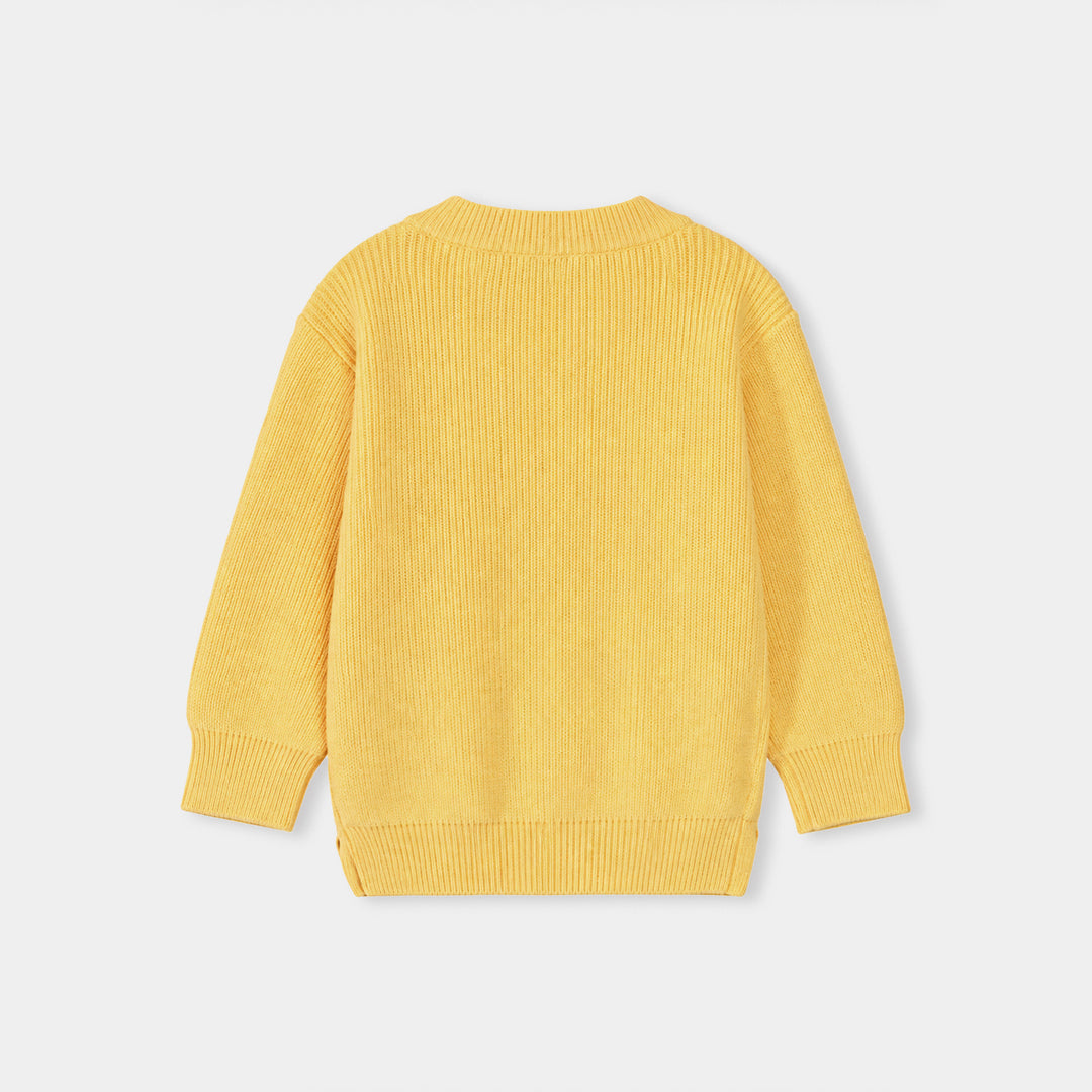 Infant Girls Acrylic Sweater-Sunshine Bloom-Yellow