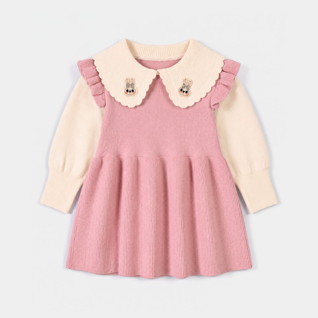 Infant Girls Acrylic Sweater-Little Lady-Pink