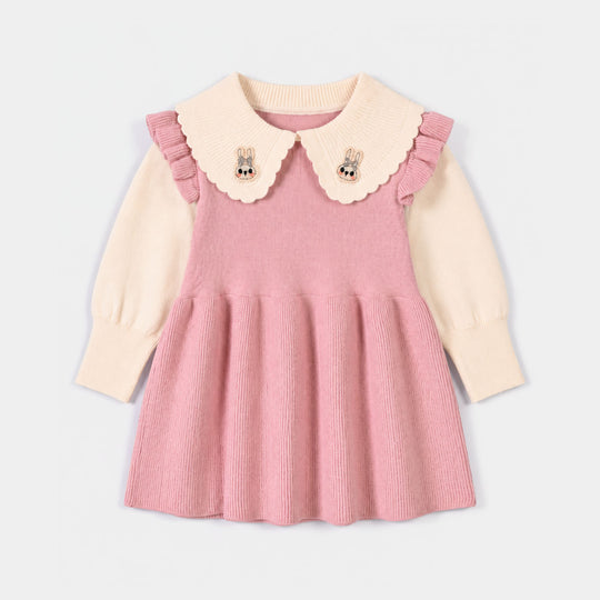 Infant Girls Acrylic Sweater-Little Lady-Pink