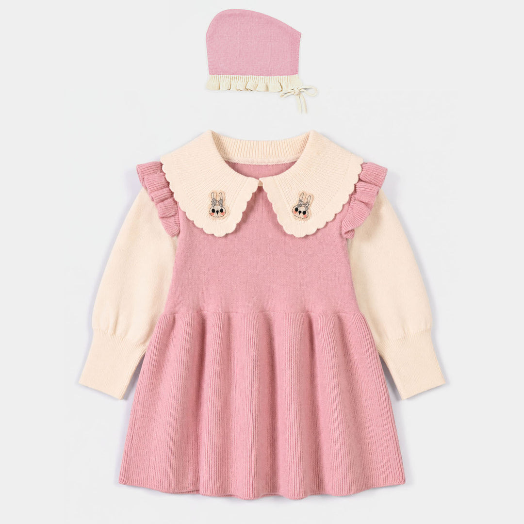 Infant Girls Acrylic Sweater-Little Lady-Pink
