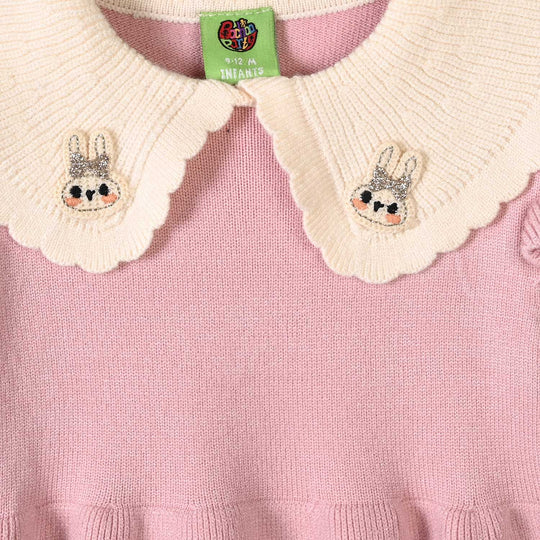 Infant Girls Acrylic Sweater-Little Lady-Pink