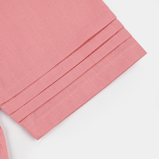 Girls Cotton Emb 2Piece Komal-Pink