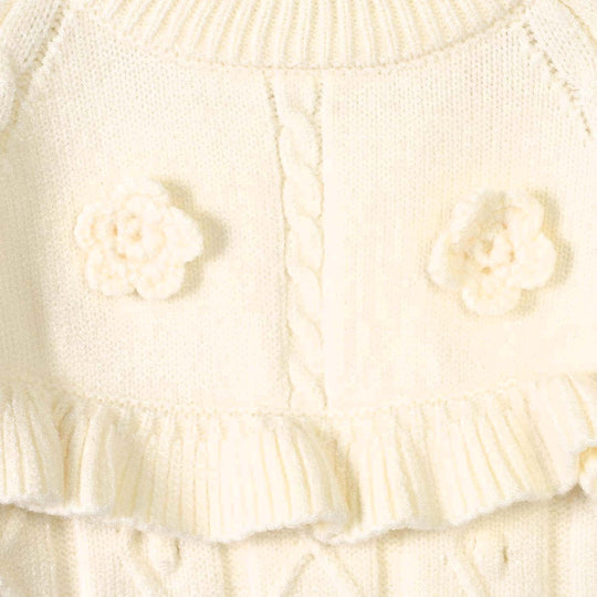 Infant Girls Acrylic Co-ord Set-Yoke Frill-Brown