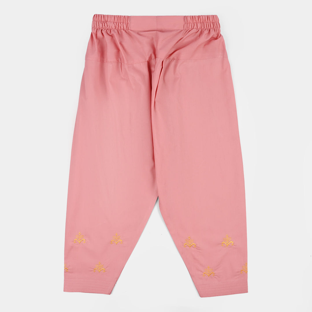 Girls Cotton Emb 2Piece Komal-Pink