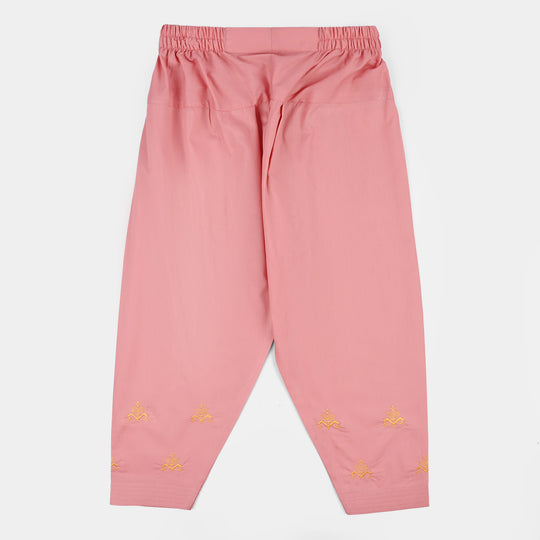 Girls Cotton Emb 2Piece Komal-Pink