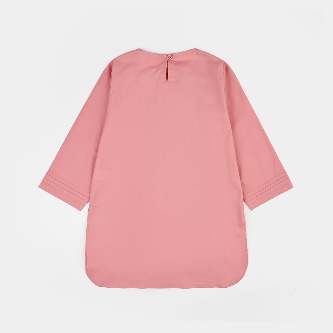 Girls Cotton Emb 2Piece Komal-Pink