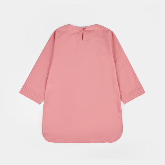 Girls Cotton Emb 2Piece Komal-Pink