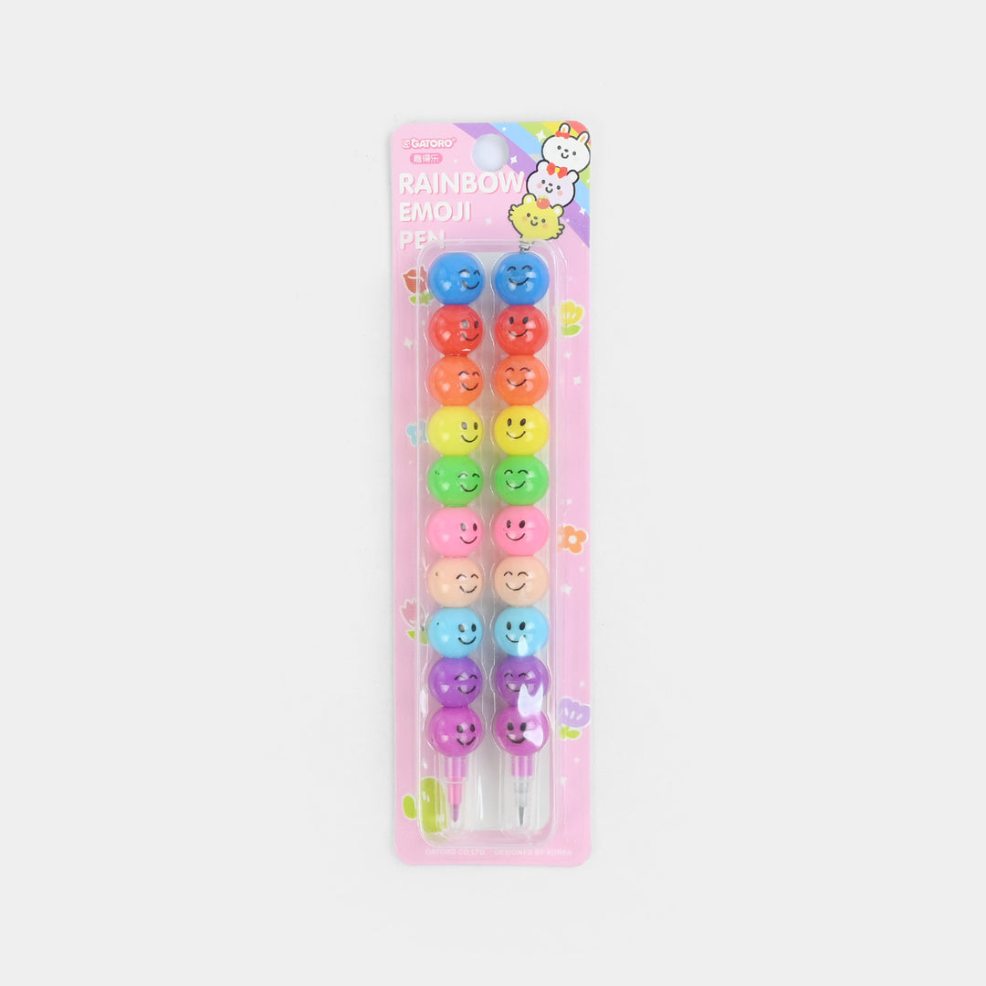 Emoji Rainbow Stacking Pencils