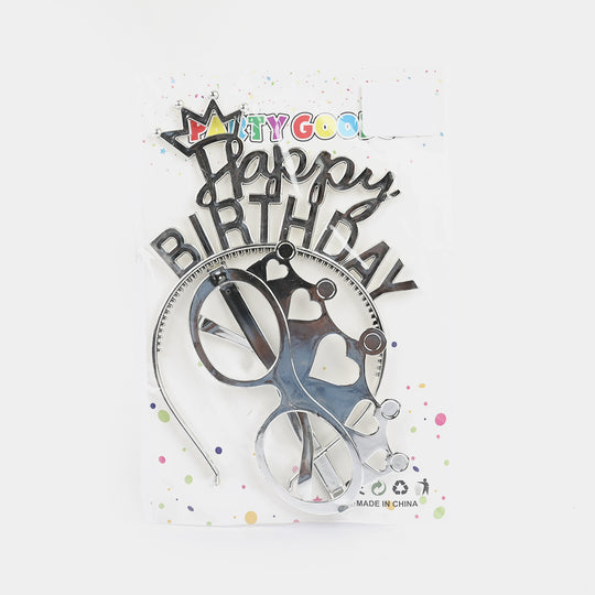 HBD Headband & Crown Party Glasses Set