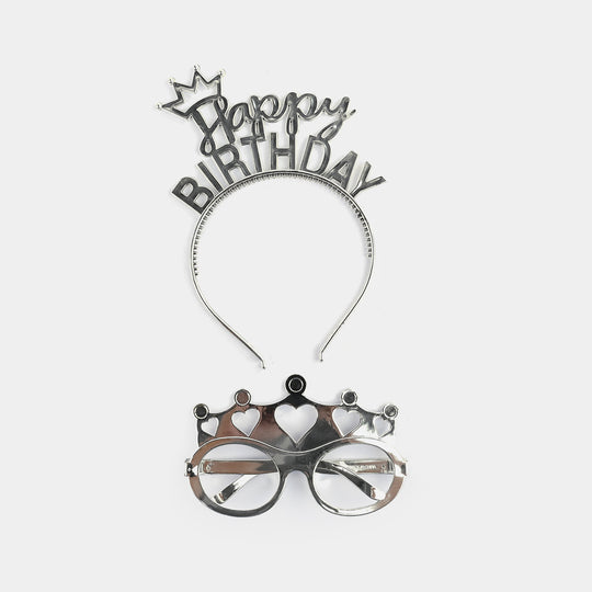HBD Headband & Crown Party Glasses Set