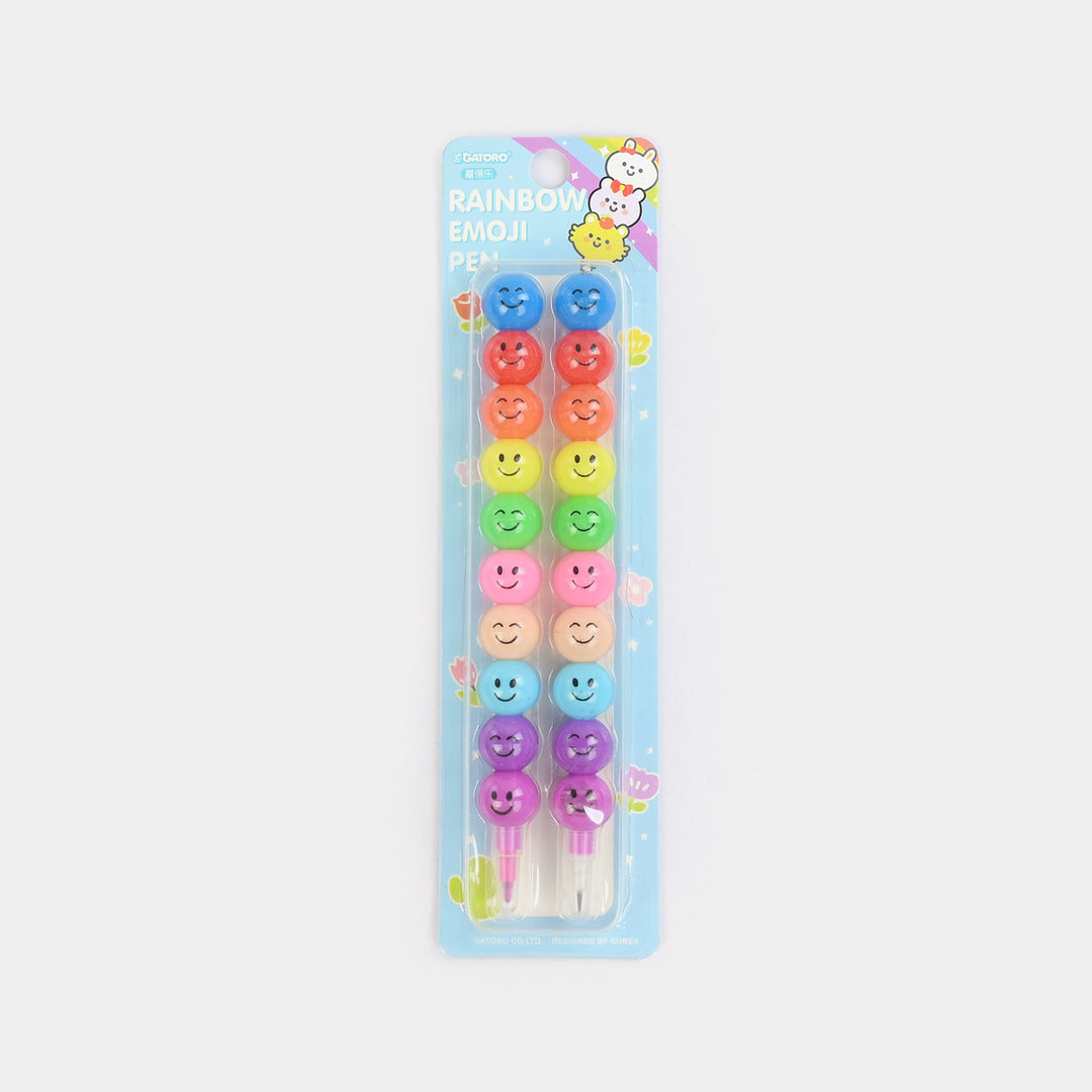 Emoji Rainbow Stacking Pencils