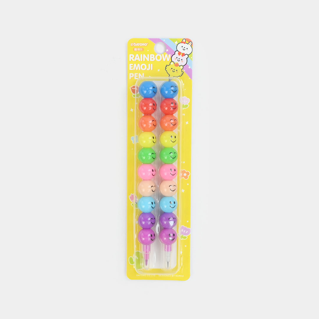 Emoji Rainbow Stacking Pencils
