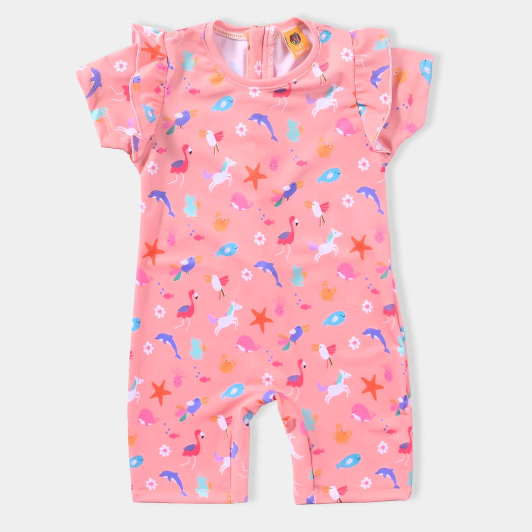 Girls Nylon Swimming Jumper Flamingo